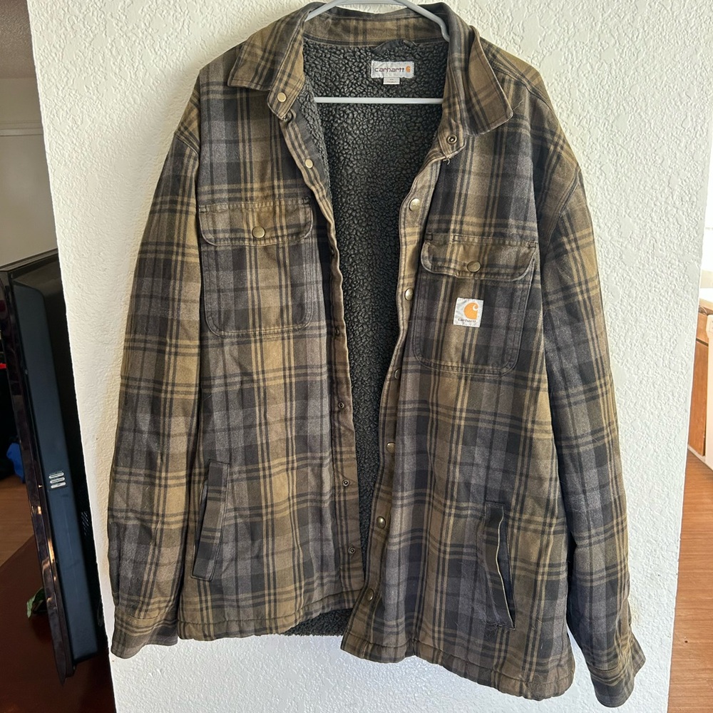 Carhartt flannel Sherpa lined jacket